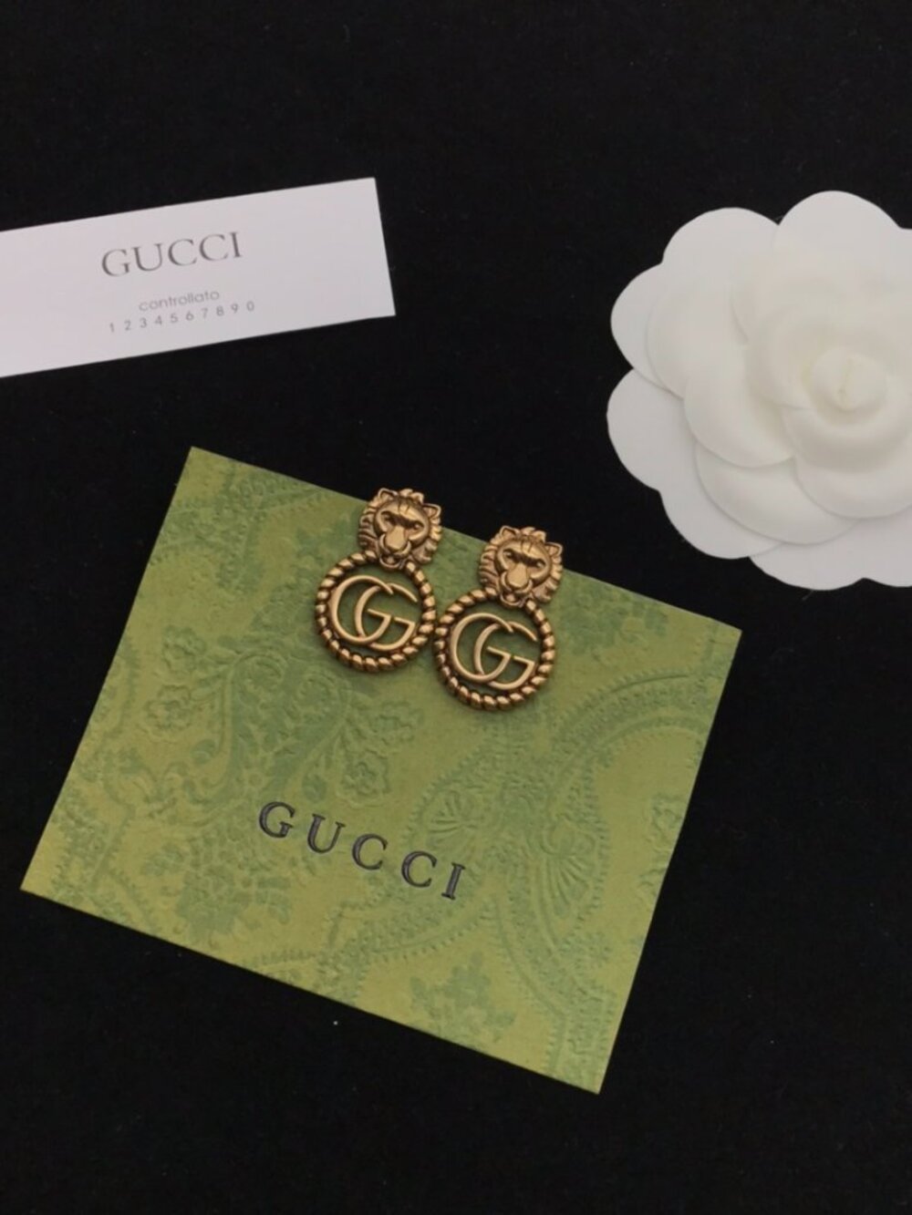 Gucci Gold Lion Earrings